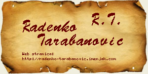 Radenko Tarabanović vizit kartica